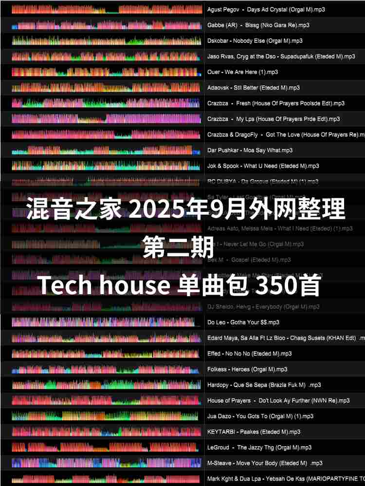 混音之家9月外网整理 第二期tech house 350首